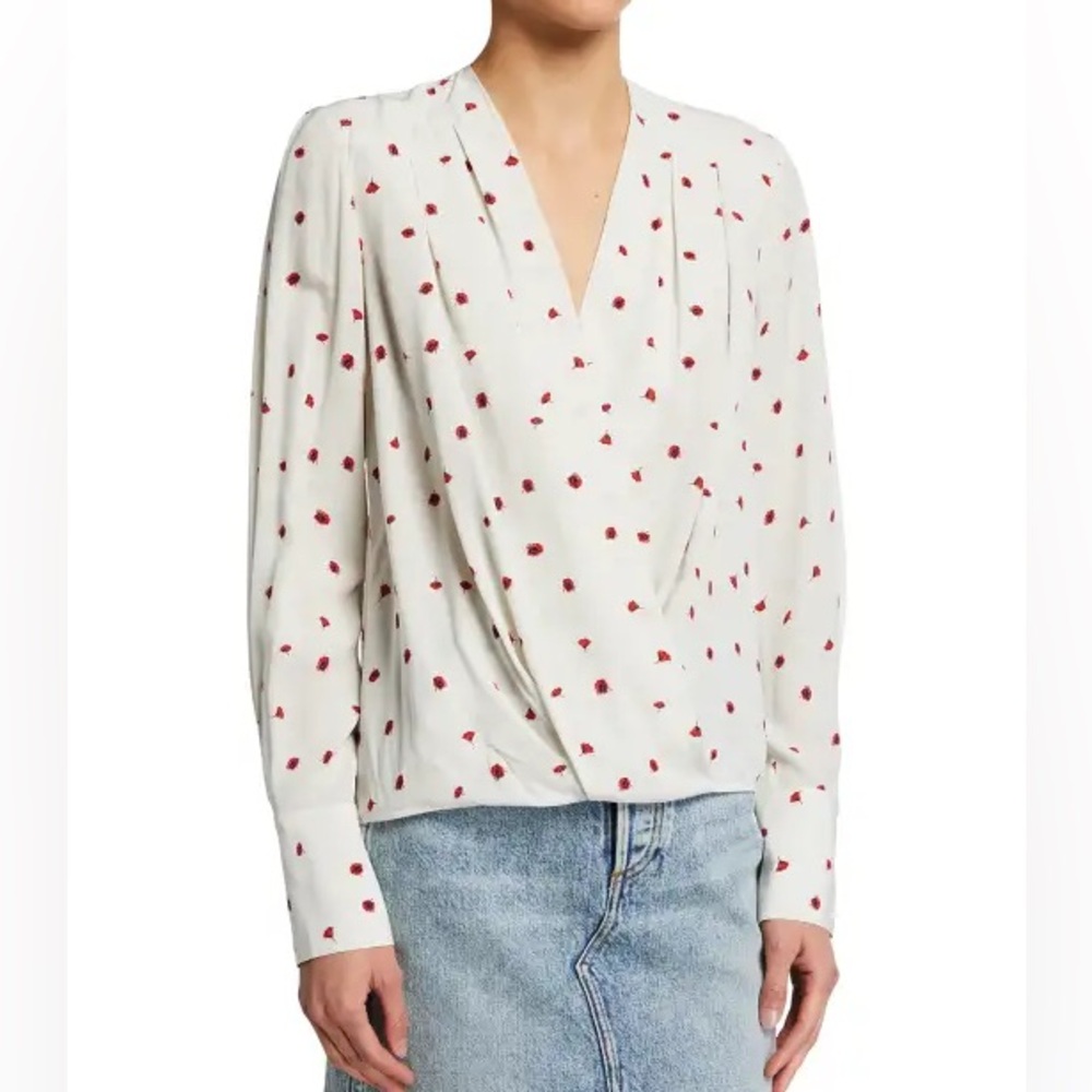 Rag and Bone white floral lei blouse MEDIUM